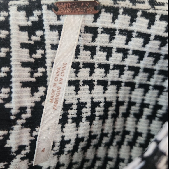 Free People Houndstooth Crop Top Sz 4 - Picture 5 of 7